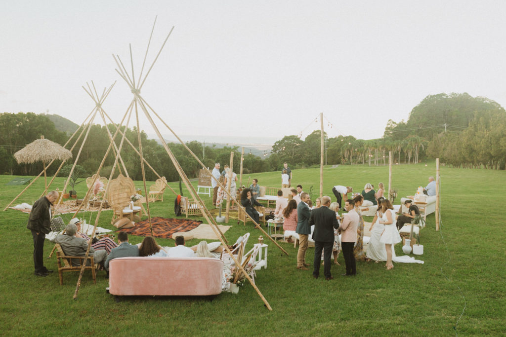 festival-style wedding reception at Ardeena, Australia