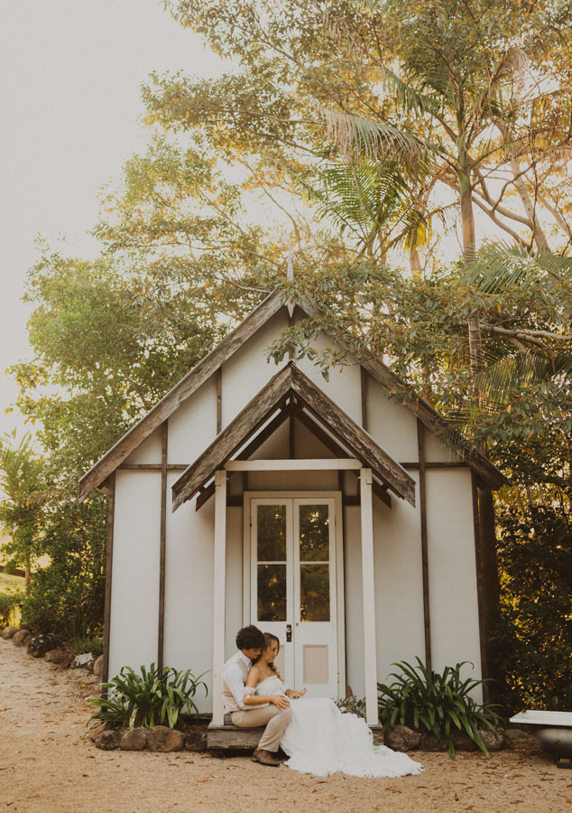 bride and groom cabin