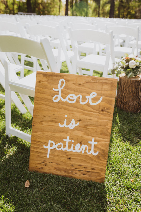 love is patient, Colossians 13 diy wedding sign