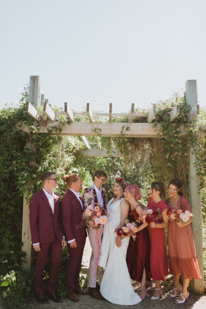 happy bridal party photography