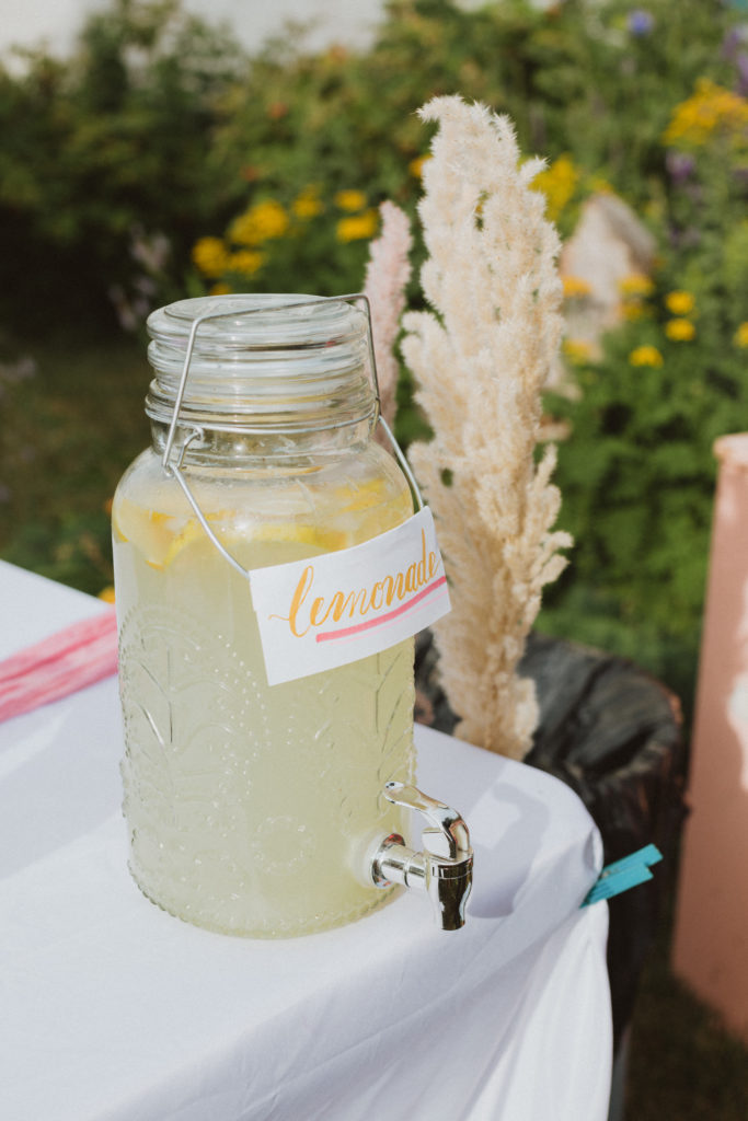 lemonade drink backyard wedding