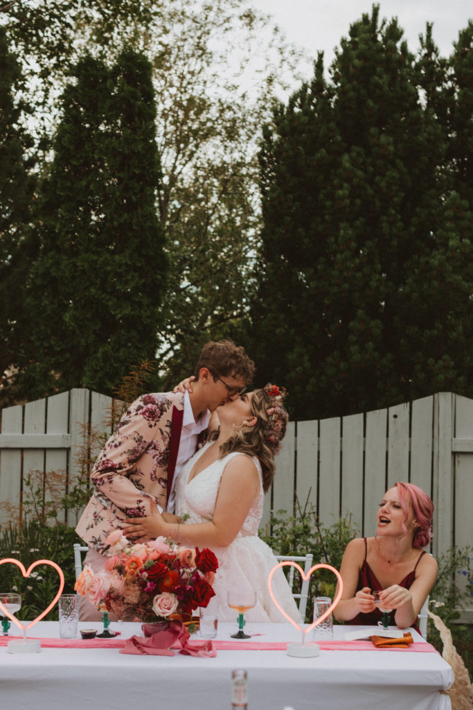 colourful and fun backyard wedding