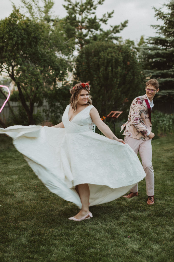 backyard wedding reception dance