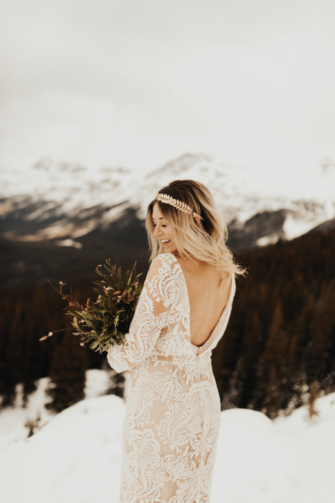 Blush and Raven is a bridal dress shop in Calgary with wedding dresses perfect for hiking and adventuring in.