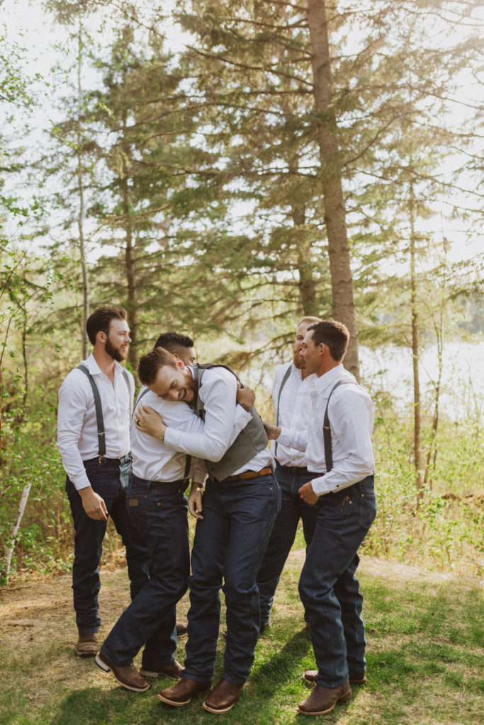 Groomsmen portraits. Fun creative photo ideas with the groomsmen on a wedding day