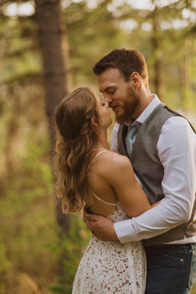 Jenna & Lee Intimate Yurt Wedding on 2021-06-02 in Flora Bora, Prince Albert, captured by Liv Hettinga Photography during their late spring elopement. 