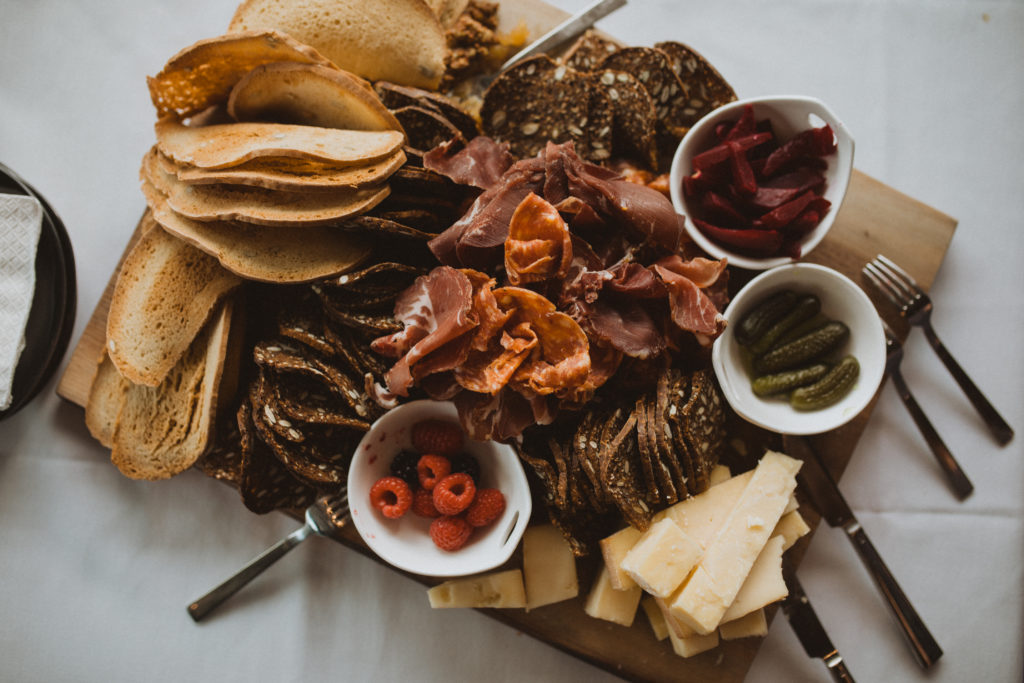A beautiful charcuterie board at this fun Canmore elopement