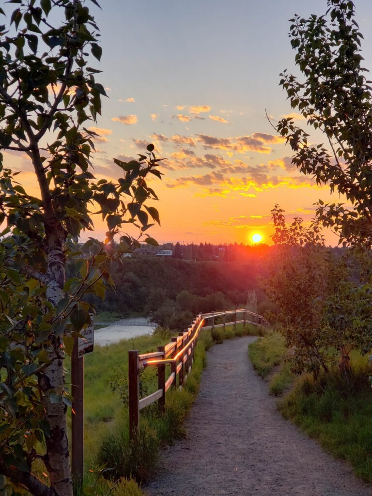 walk around Brittania near the Elbow River for your summer date night in calgary