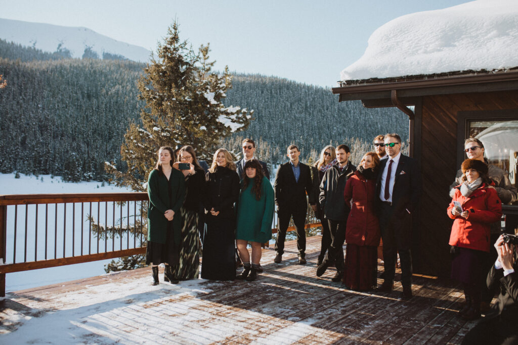 intimate wedding guests at Mount Engadine Lodge