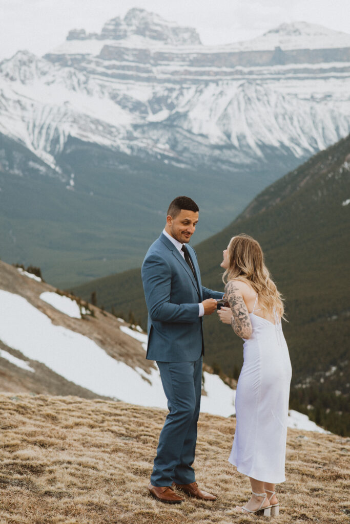 couple elopes just the two of them in Banff