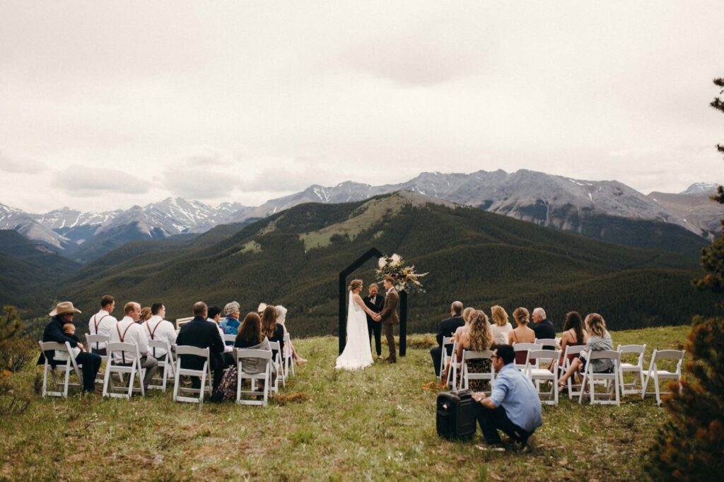 The Lodge at Panther River is a stunning venue for your small wedding, situated on a hill overlooking the rocky mountains.