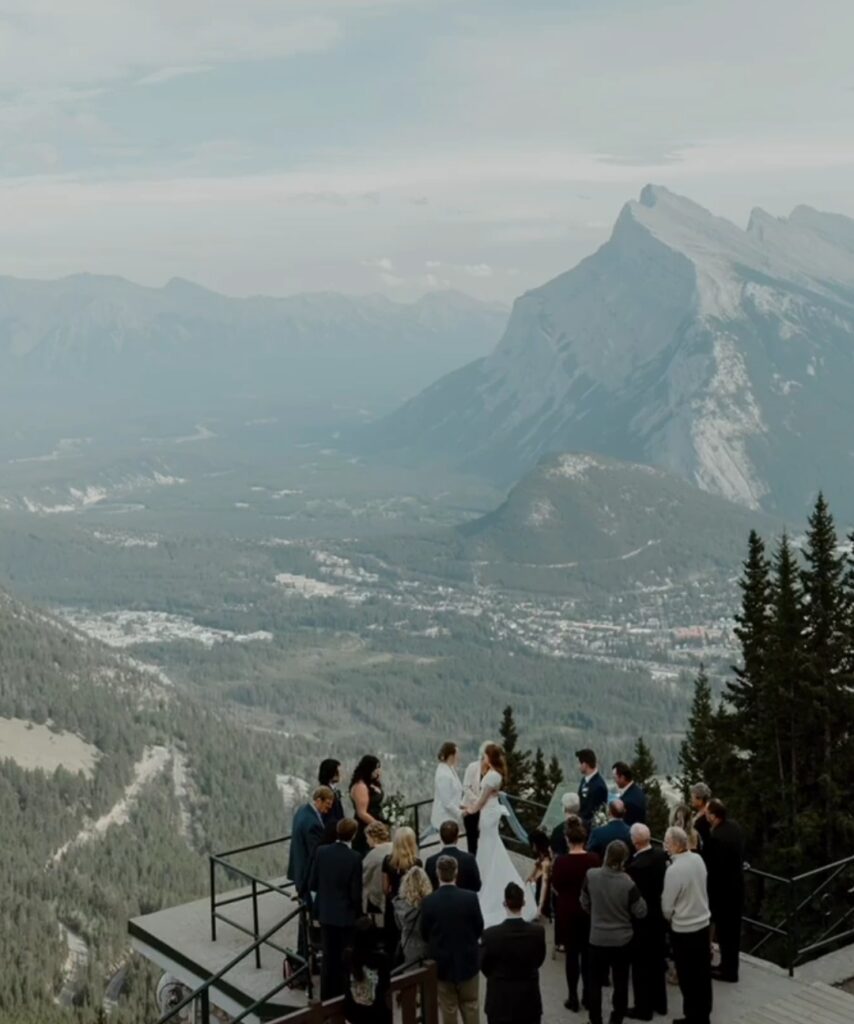 Mount Norquay is a great small wedding venue with views overlooking Banff National Park and Tunnel Mountain