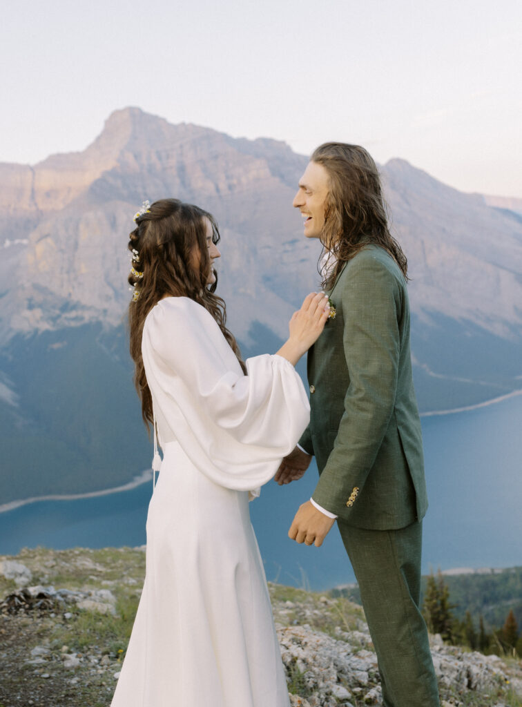 How I planned a backcountry elopement in Banff National Park with a sunrise hike at Lake Minnewanka