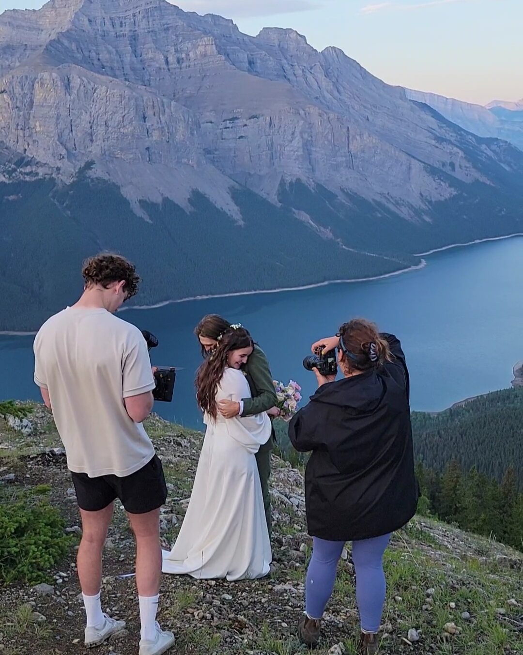 Doxa Photography was our elopement photographer and Owen Belanger was our videographer for our backcountry elopement in Banff